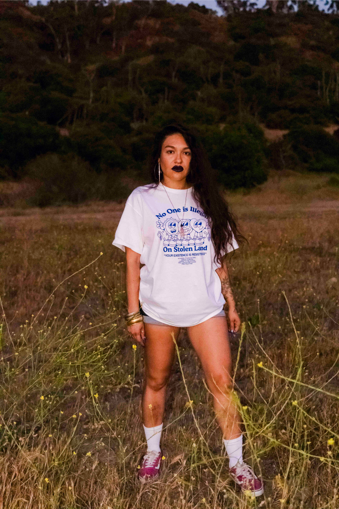 "No one is Illegal on Stolen Land" T-Shirt